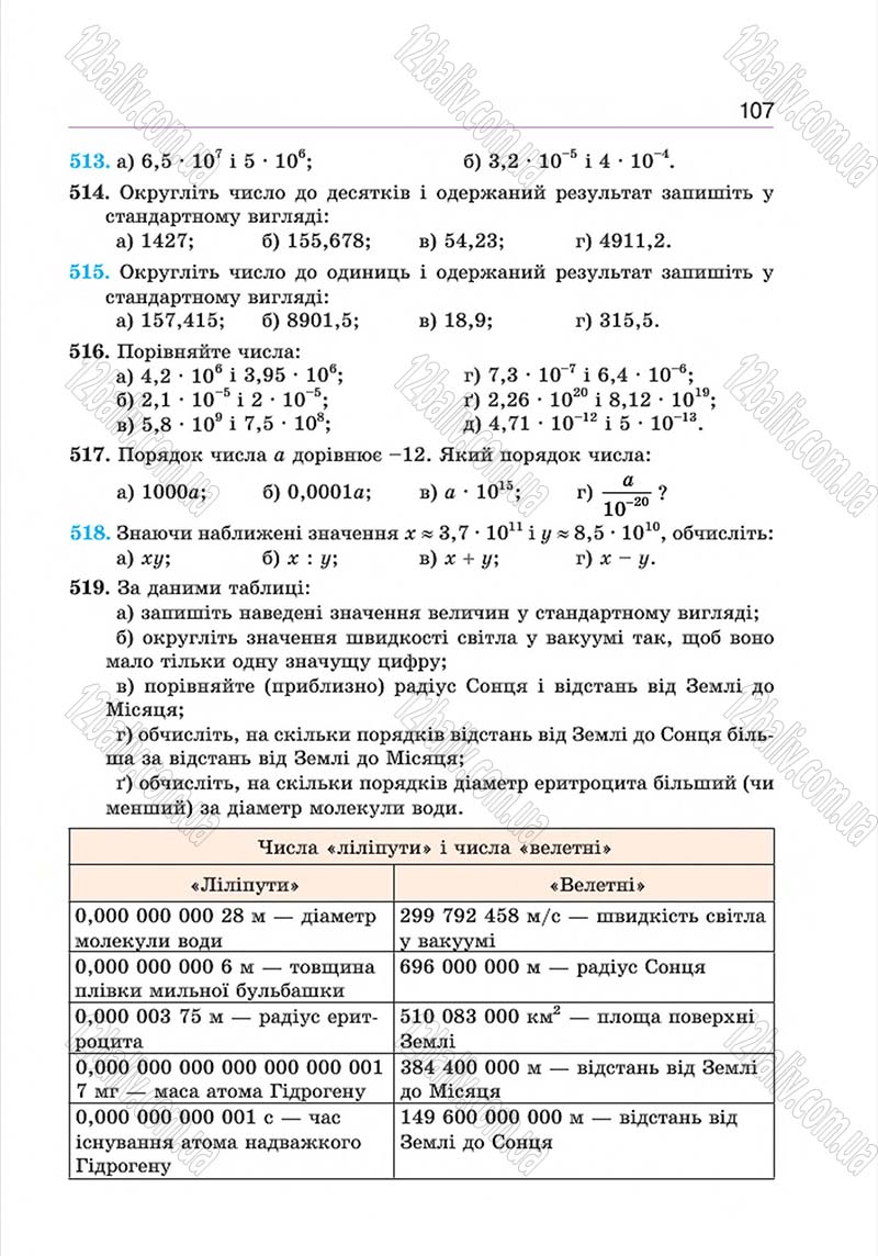 Сторінка 107 - Підручник Алгебра 8 клас Г.П. Бевз, В.Г. Бевз 2016