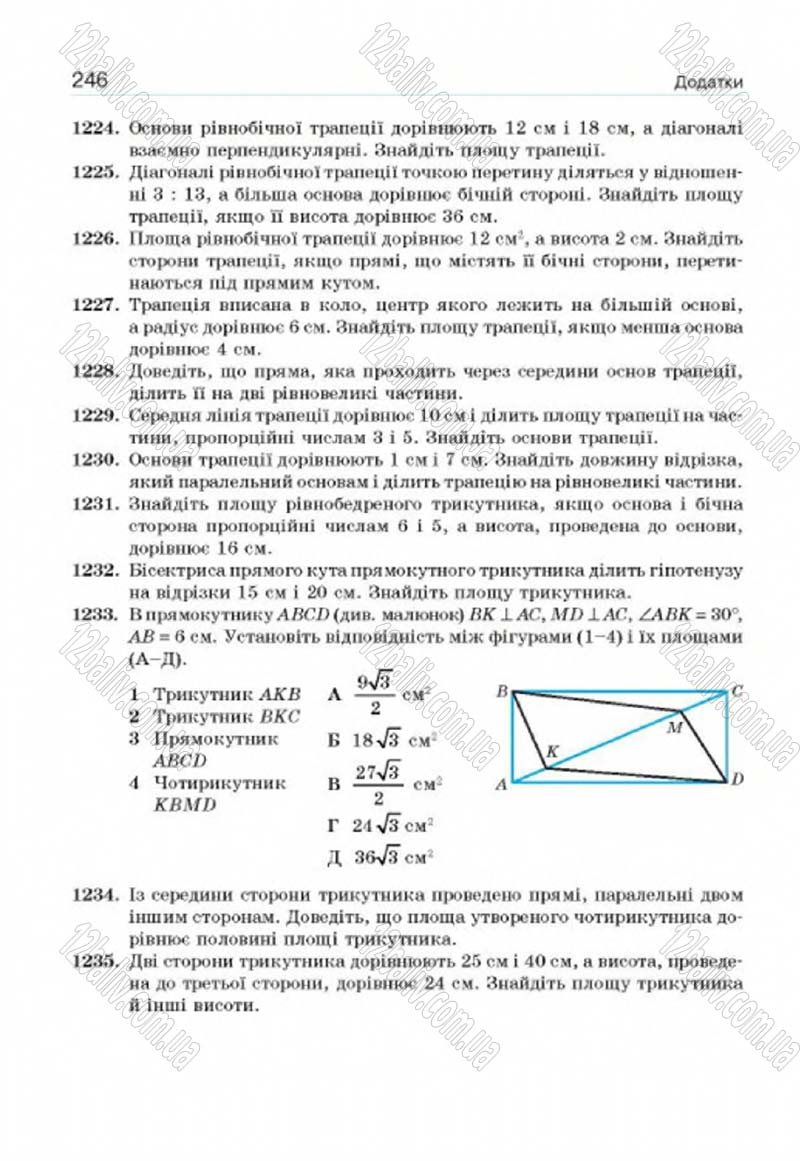 Сторінка 246 - Підручник Геометрія 8 клас Г.П. Бевз, В.Г. Бевз, Н.Г. Владімірова 2016