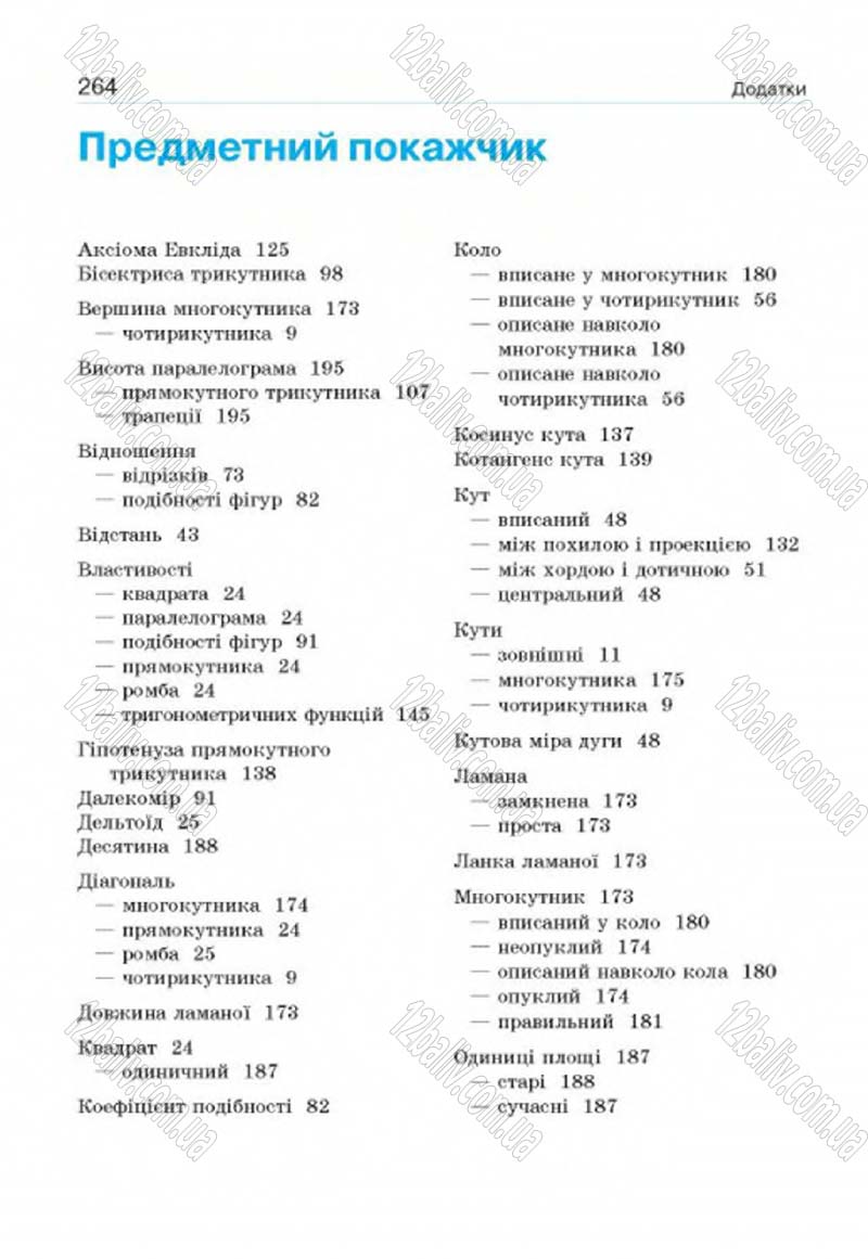Сторінка 264 - Підручник Геометрія 8 клас Г.П. Бевз, В.Г. Бевз, Н.Г. Владімірова 2016