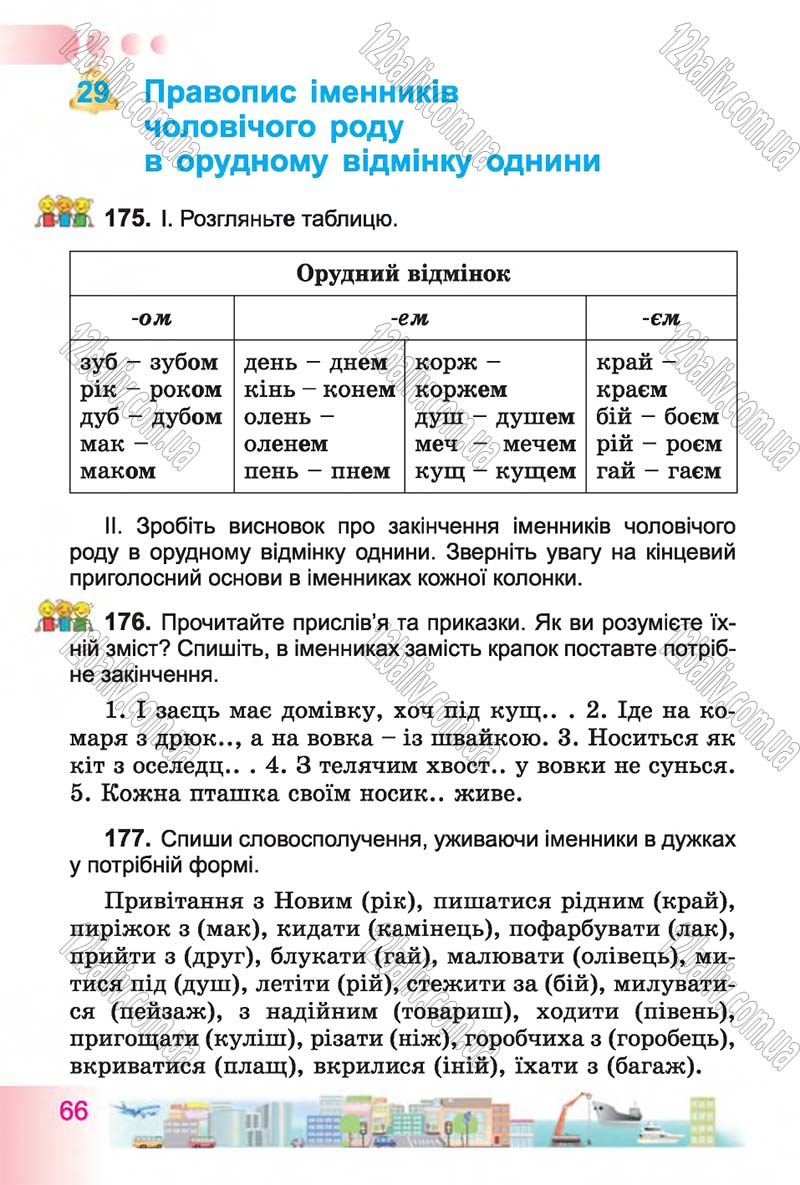 Сторінка 66 - Підручник Українська мова 4 клас Н.В. Гавриш, Т.С. Маркотенко 2015