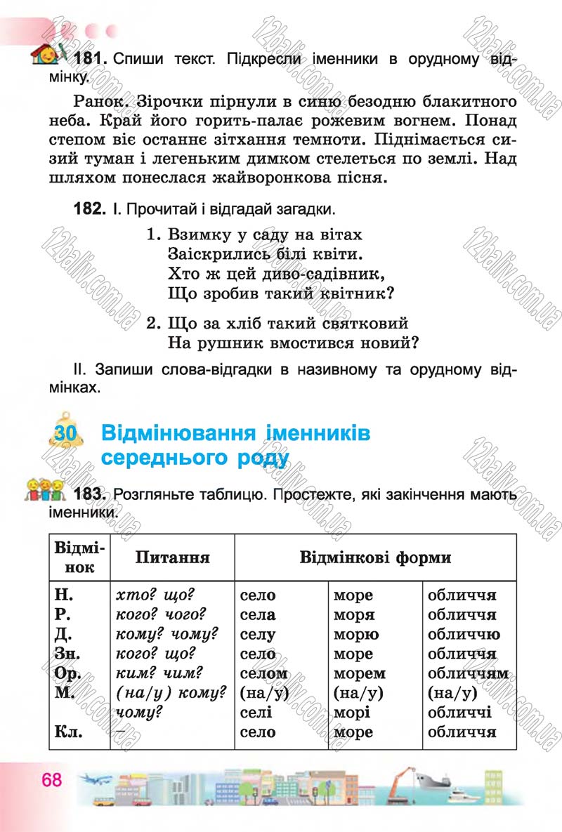 Сторінка 68 - Підручник Українська мова 4 клас Н.В. Гавриш, Т.С. Маркотенко 2015