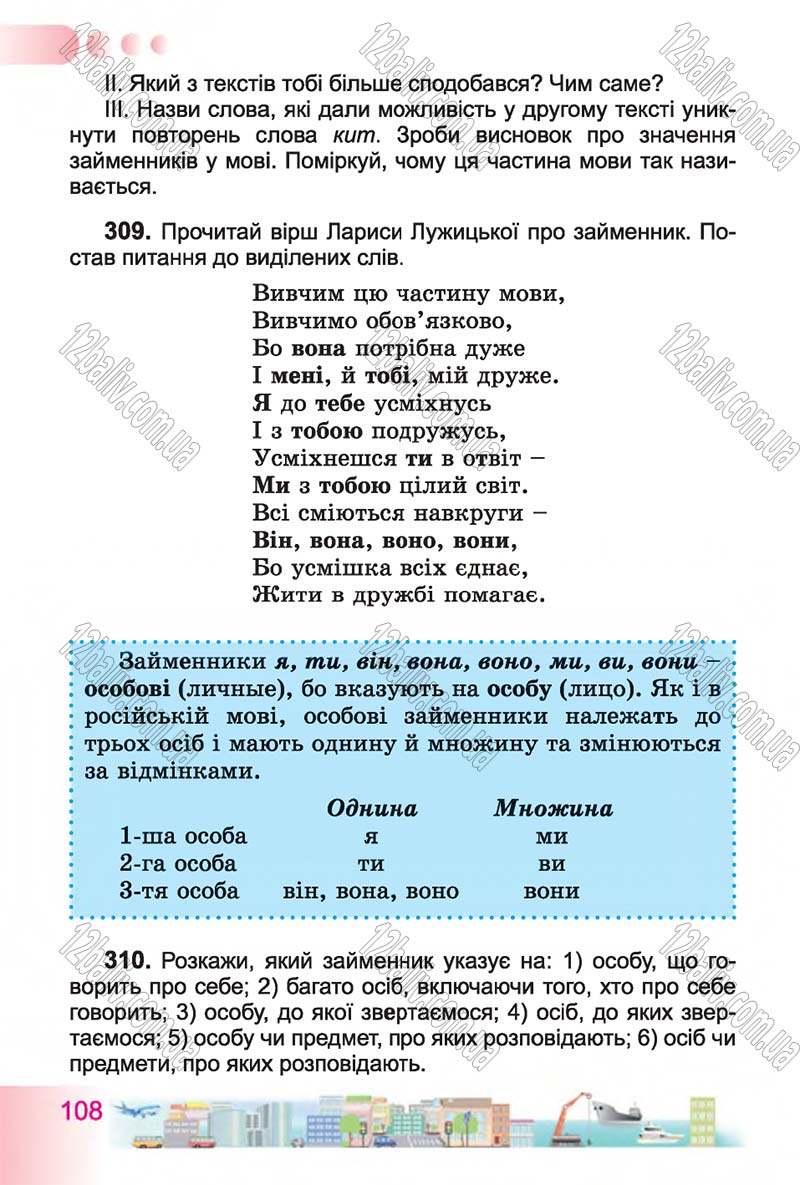 Сторінка 108 - Підручник Українська мова 4 клас Н.В. Гавриш, Т.С. Маркотенко 2015