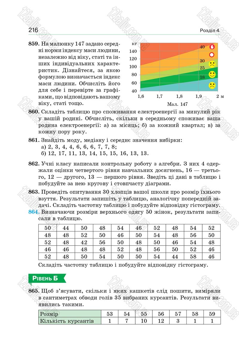 Сторінка 216 - Підручник Алгебра 9 клас Бевз 2017 - скачати