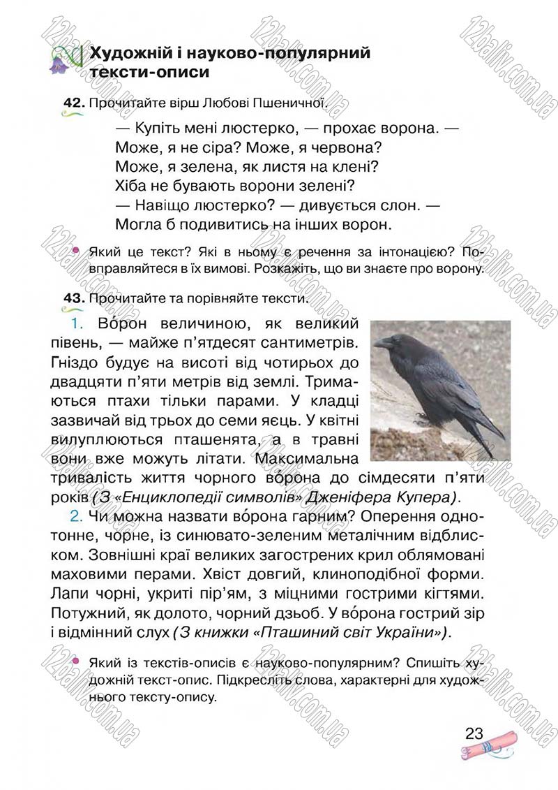 Сторінка 23 - Підручник Українська мова 4 клас М.Д. Захарійчук, А.І. Мовчун 2015
