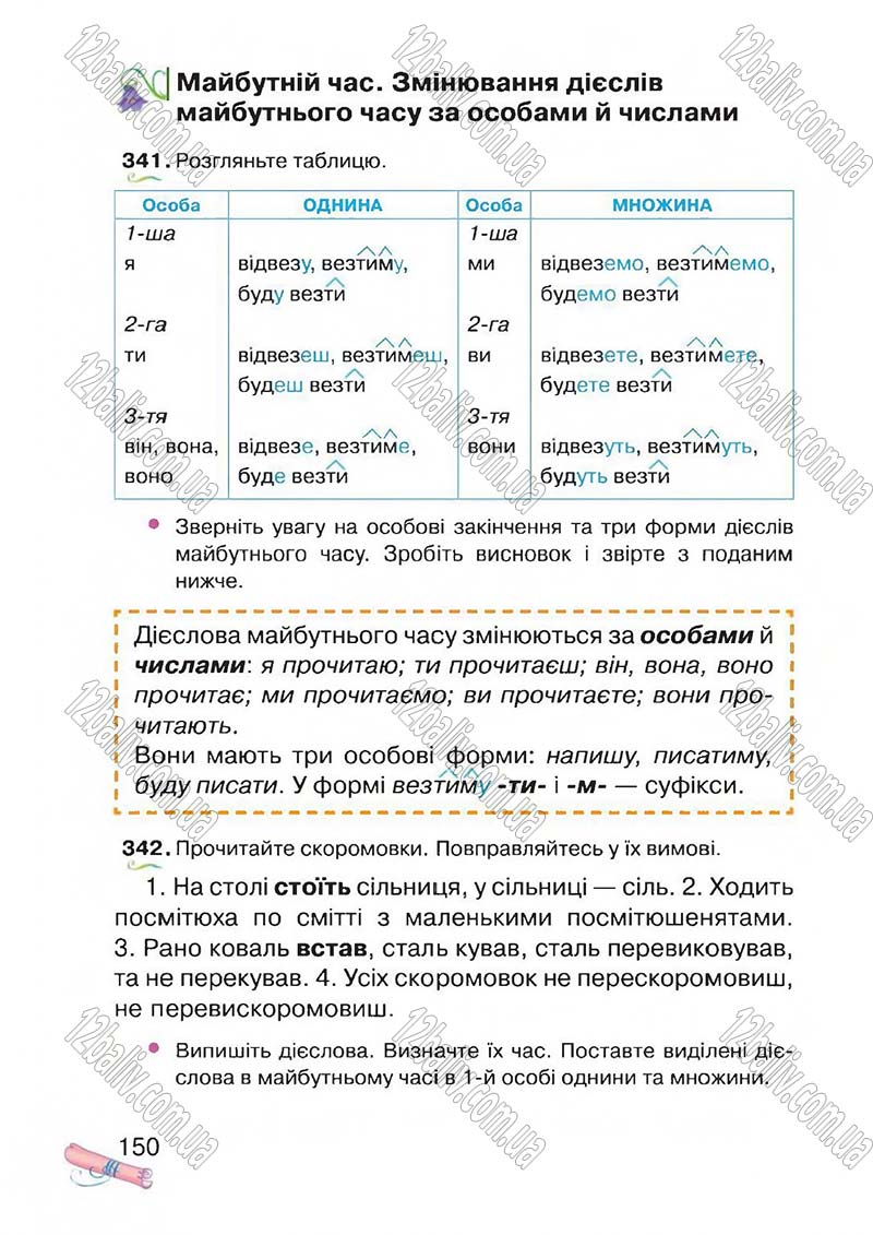 Сторінка 150 - Підручник Українська мова 4 клас М.Д. Захарійчук, А.І. Мовчун 2015