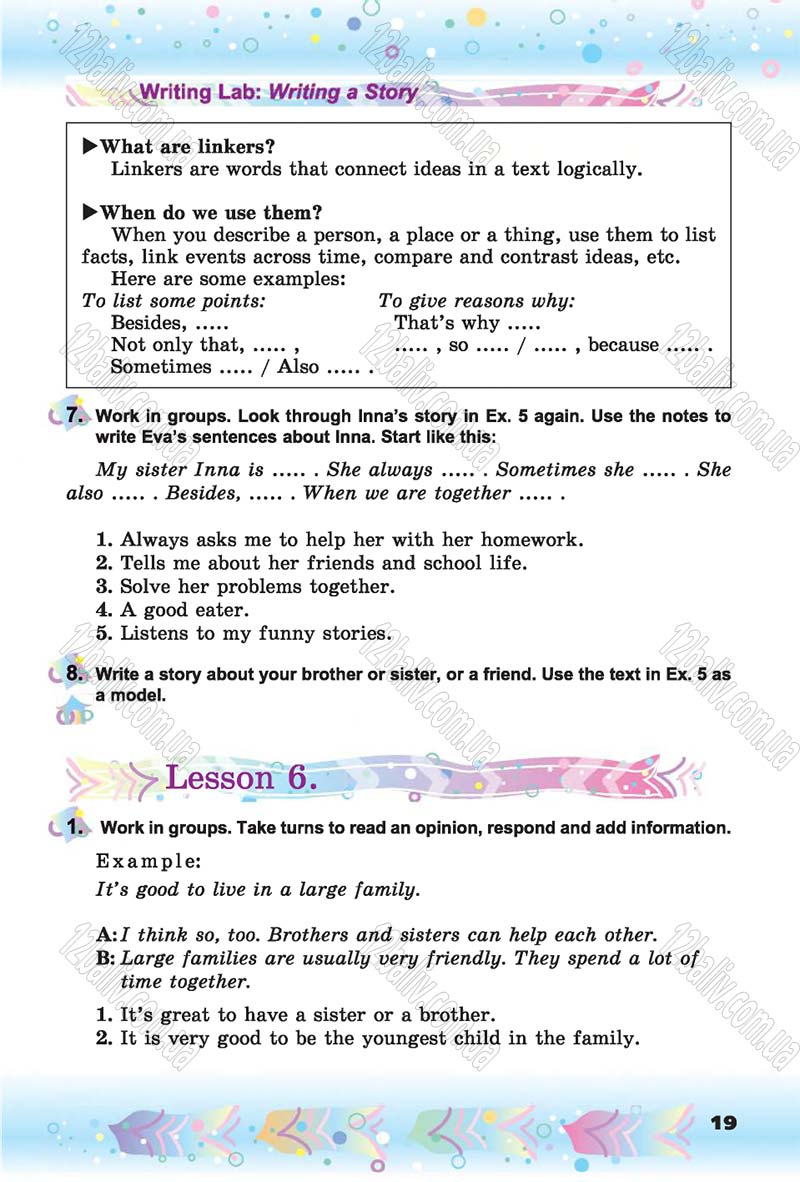 Сторінка 19 - Скачати підручник 6 клас Англійська мова Несвіт 2014 рік