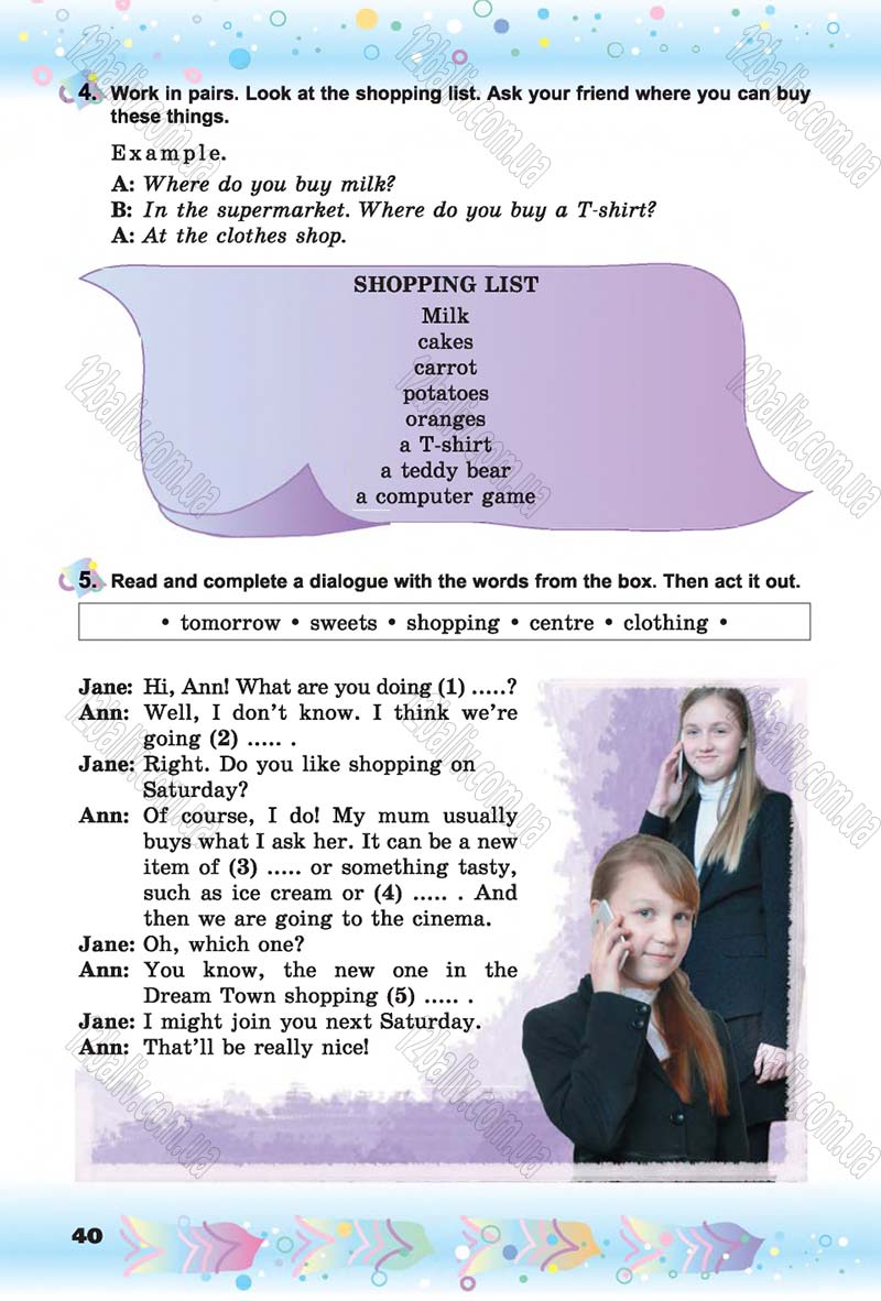 Сторінка 40 - Скачати підручник 6 клас Англійська мова Несвіт 2014 рік