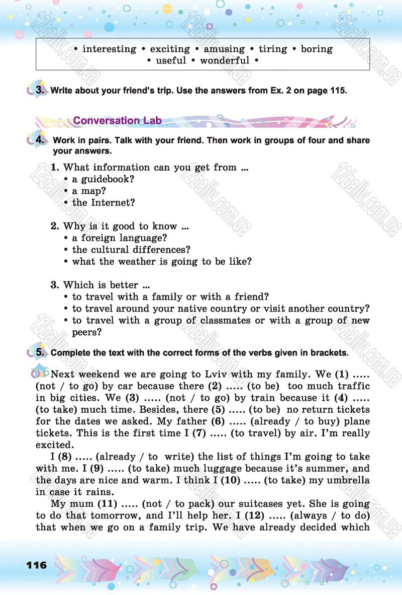 Сторінка 116 - Скачати підручник 6 клас Англійська мова Несвіт 2014 рік