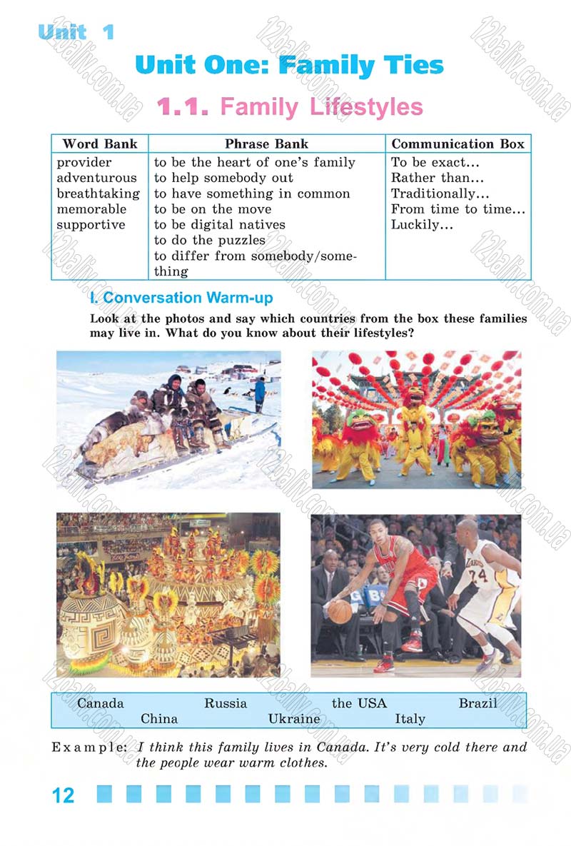 Сторінка 12 - Скачати підручник 6 клас Англійська мова Калініна 2014 рік