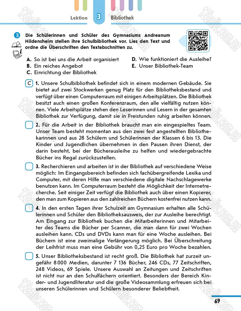 Сторінка 69 - Підручник 10 клас Німецька мова Сотникова 2018 рік (6-й рік навчання)