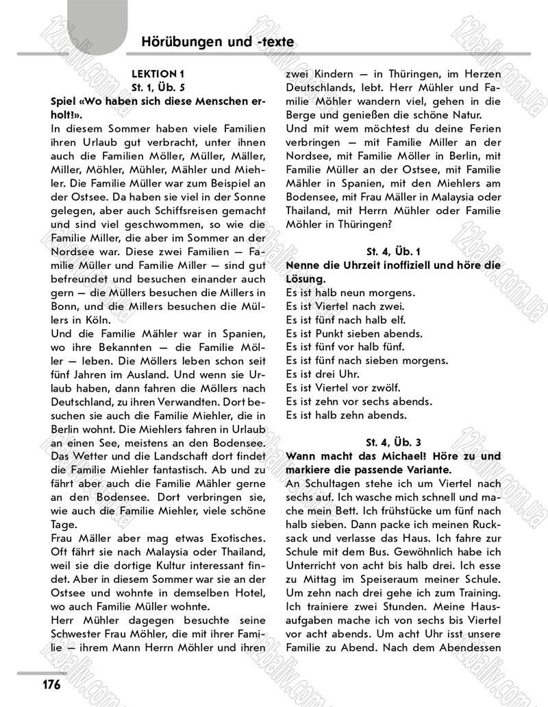 Сторінка 176 - Підручник 10 клас Німецька мова Сотникова 2018 рік (6-й рік навчання)