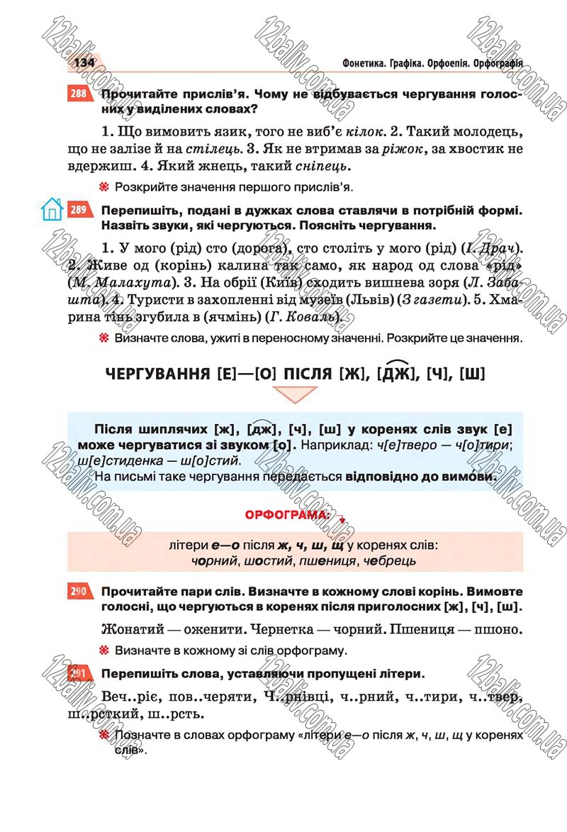 Сторінка 134 - Скачати підручник 5 клас Українська мова Глазова 2018 рік (НОВА ПРОГРАМА)