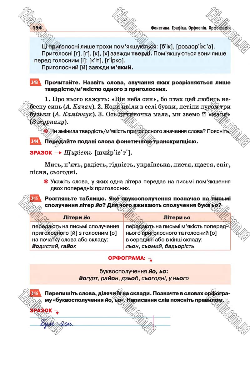 Сторінка 154 - Скачати підручник 5 клас Українська мова Глазова 2018 рік (НОВА ПРОГРАМА)