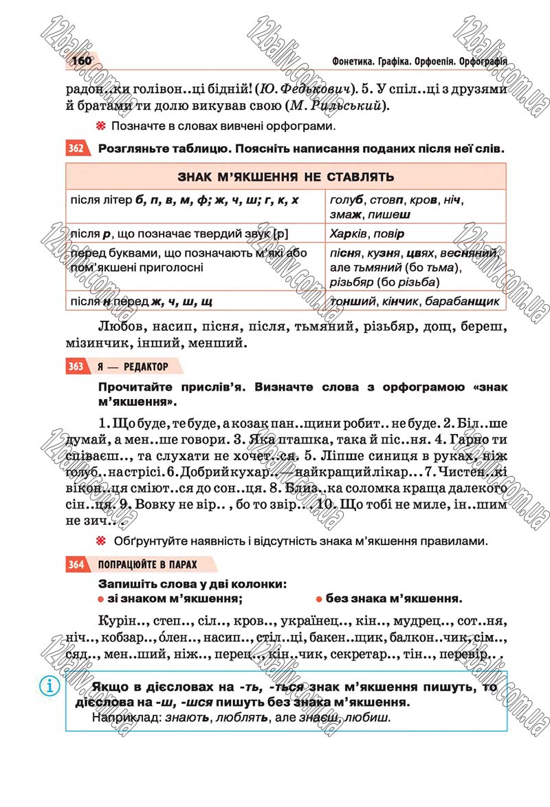 Сторінка 160 - Скачати підручник 5 клас Українська мова Глазова 2018 рік (НОВА ПРОГРАМА)