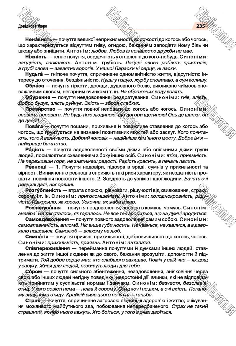Сторінка 235 - Скачати підручник 5 клас Українська мова Глазова 2018 рік (НОВА ПРОГРАМА)