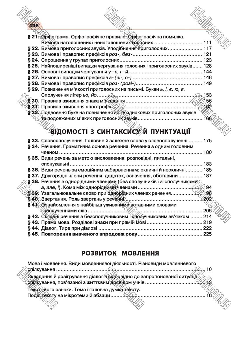 Сторінка 238 - Скачати підручник 5 клас Українська мова Глазова 2018 рік (НОВА ПРОГРАМА)