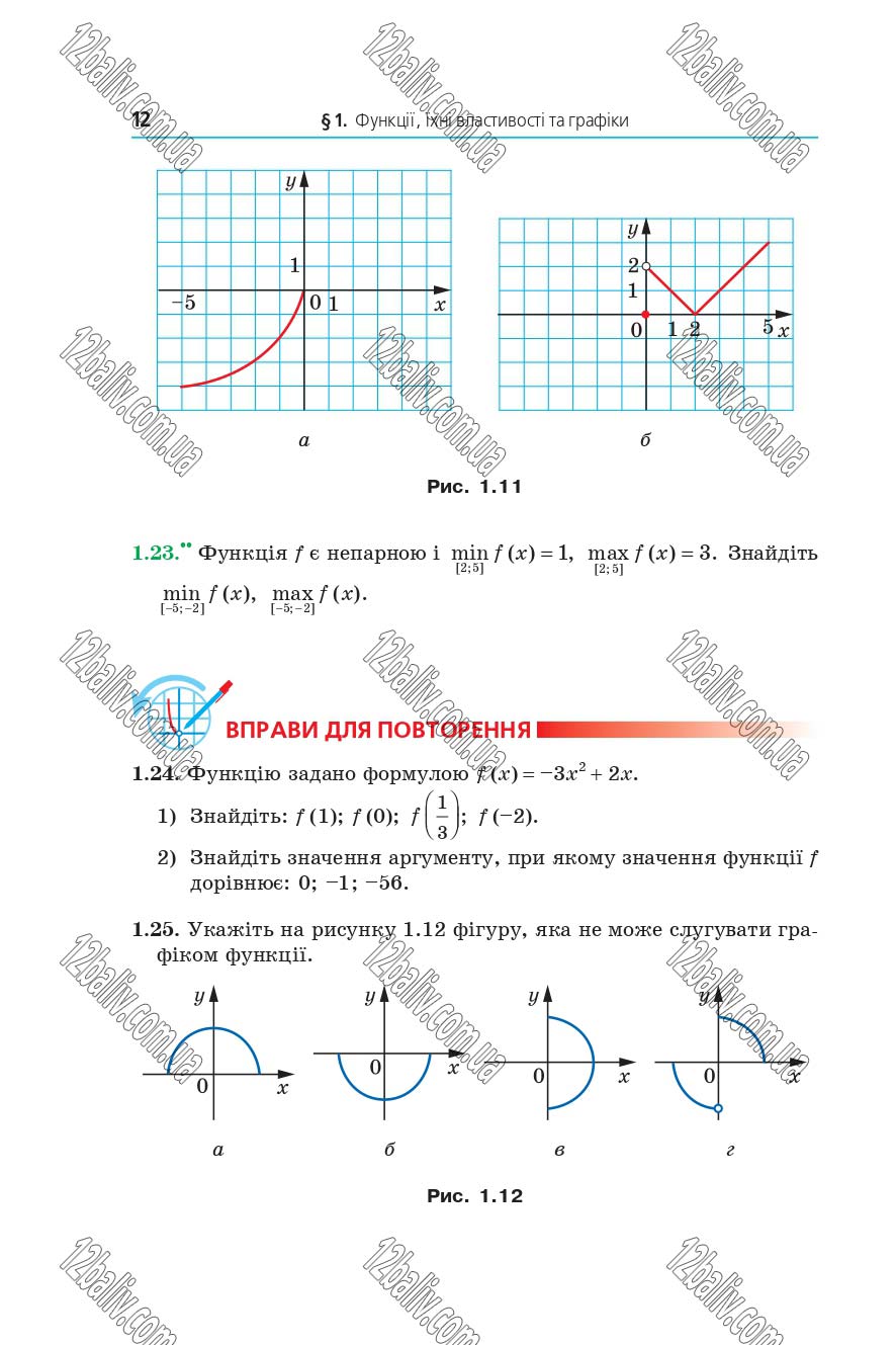 Сторінка 12 - Підручник 10 клас Математика Мерзляк 2018 - рівень стандарту