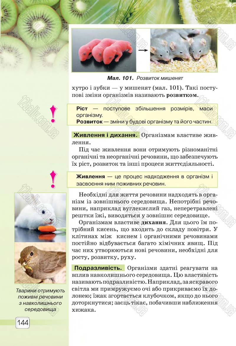 Сторінка 144 - Підручник 5 клас Природознавство Ярошенко 2018