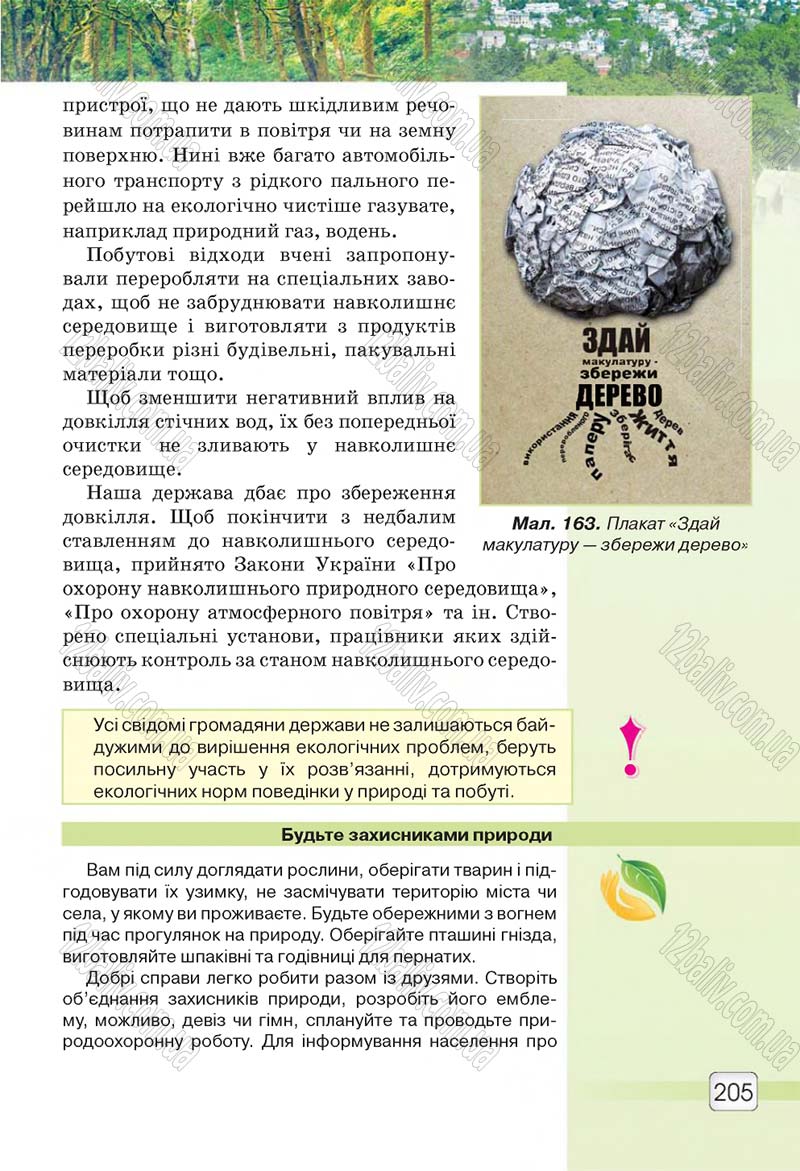 Сторінка 205 - Підручник 5 клас Природознавство Ярошенко 2018