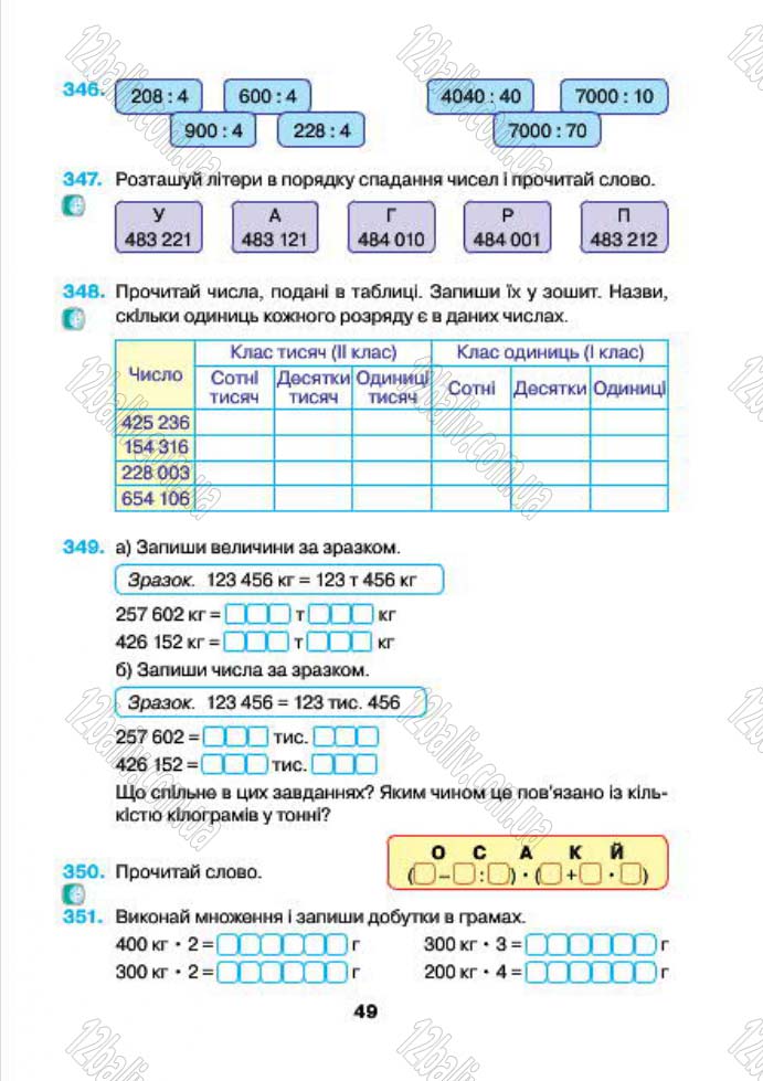 Сторінка 49 - Підручник (учебник) Математика 4 клас Н.О. Будна, М.В. Беденко 2015 - скачати