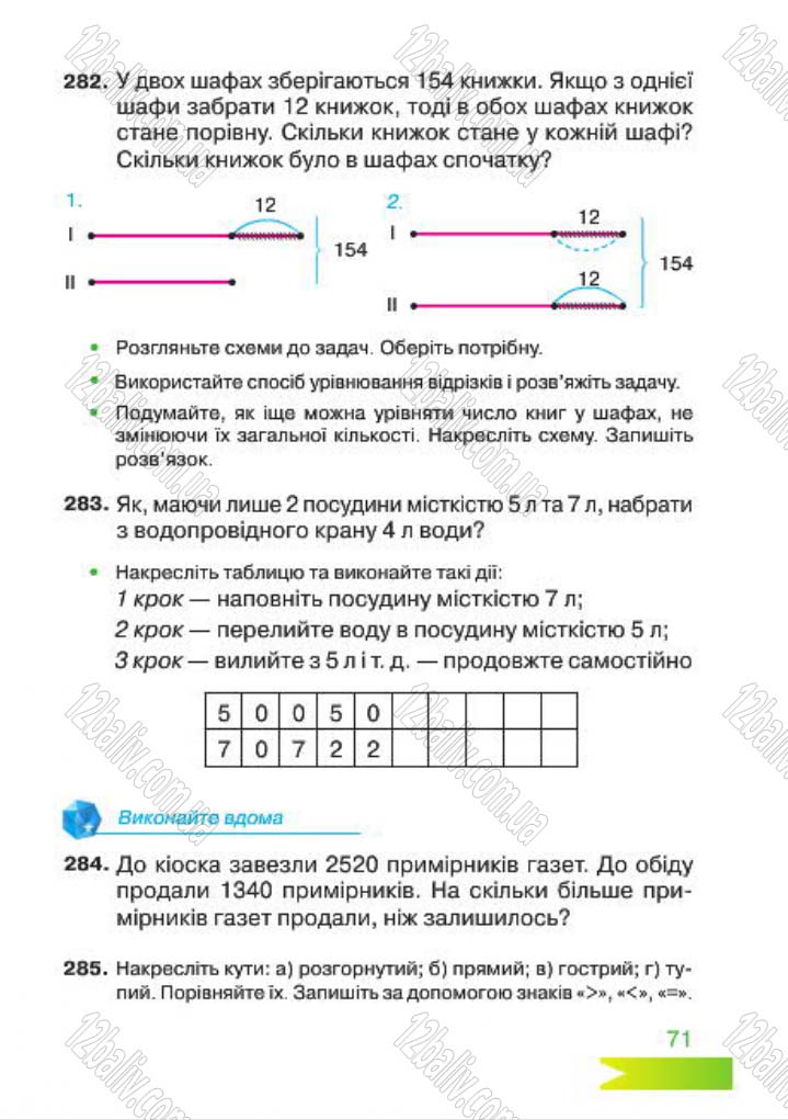 Сторінка 71 - Підручник Математика 4 клас Л.Ф. Шостак 2015 - скачати