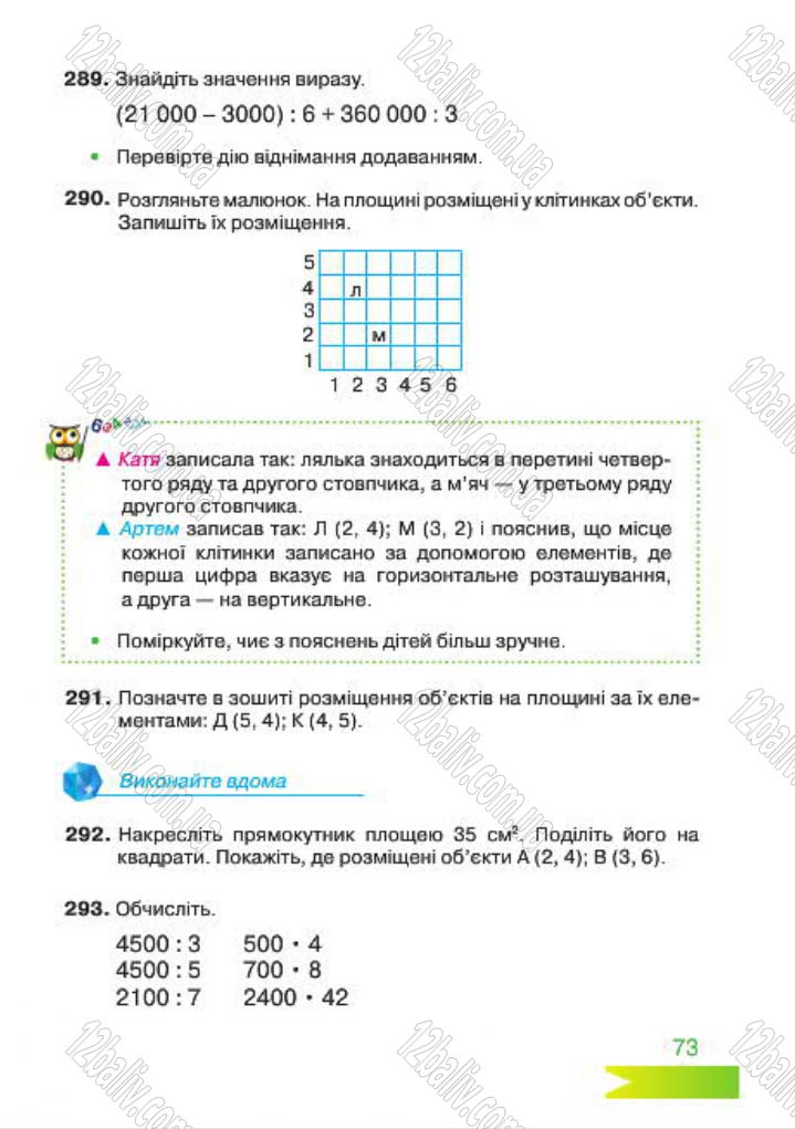 Сторінка 73 - Підручник Математика 4 клас Л.Ф. Шостак 2015 - скачати