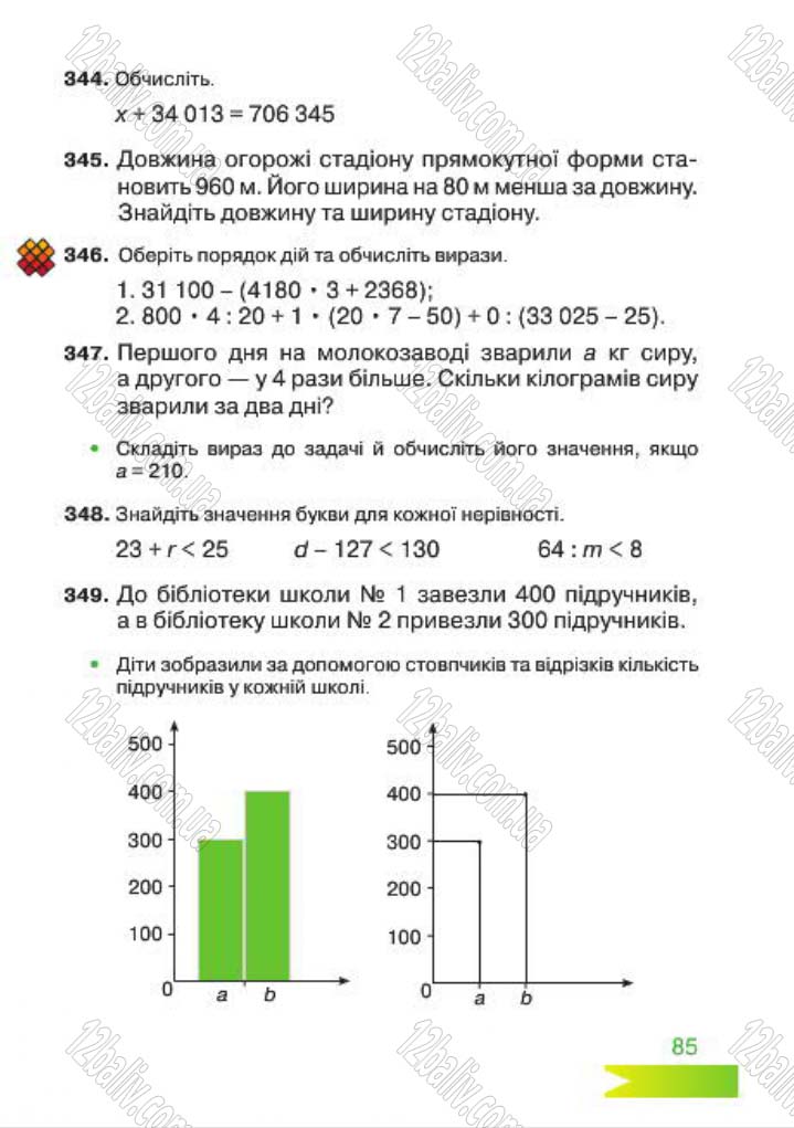 Сторінка 85 - Підручник Математика 4 клас Л.Ф. Шостак 2015 - скачати