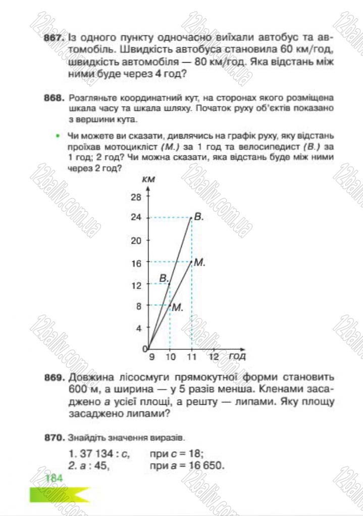 Сторінка 184 - Підручник Математика 4 клас Л.Ф. Шостак 2015 - скачати