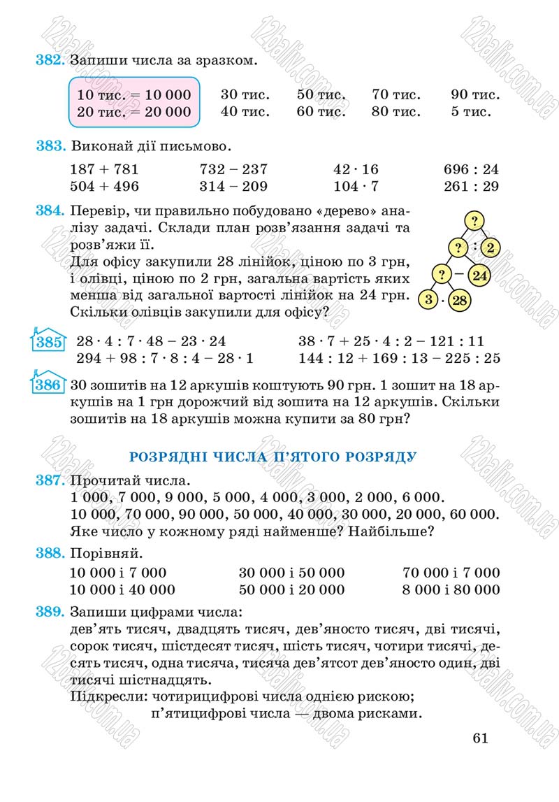 Сторінка 61 - Підручник Математика 4 клас А.М. Заїка, С.С. Тарнавська 2015 - скачати