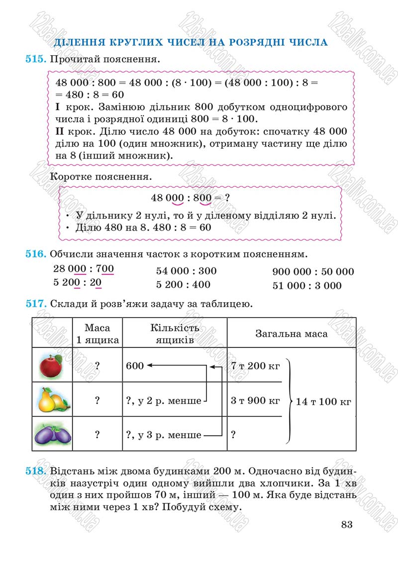 Сторінка 83 - Підручник Математика 4 клас А.М. Заїка, С.С. Тарнавська 2015 - скачати