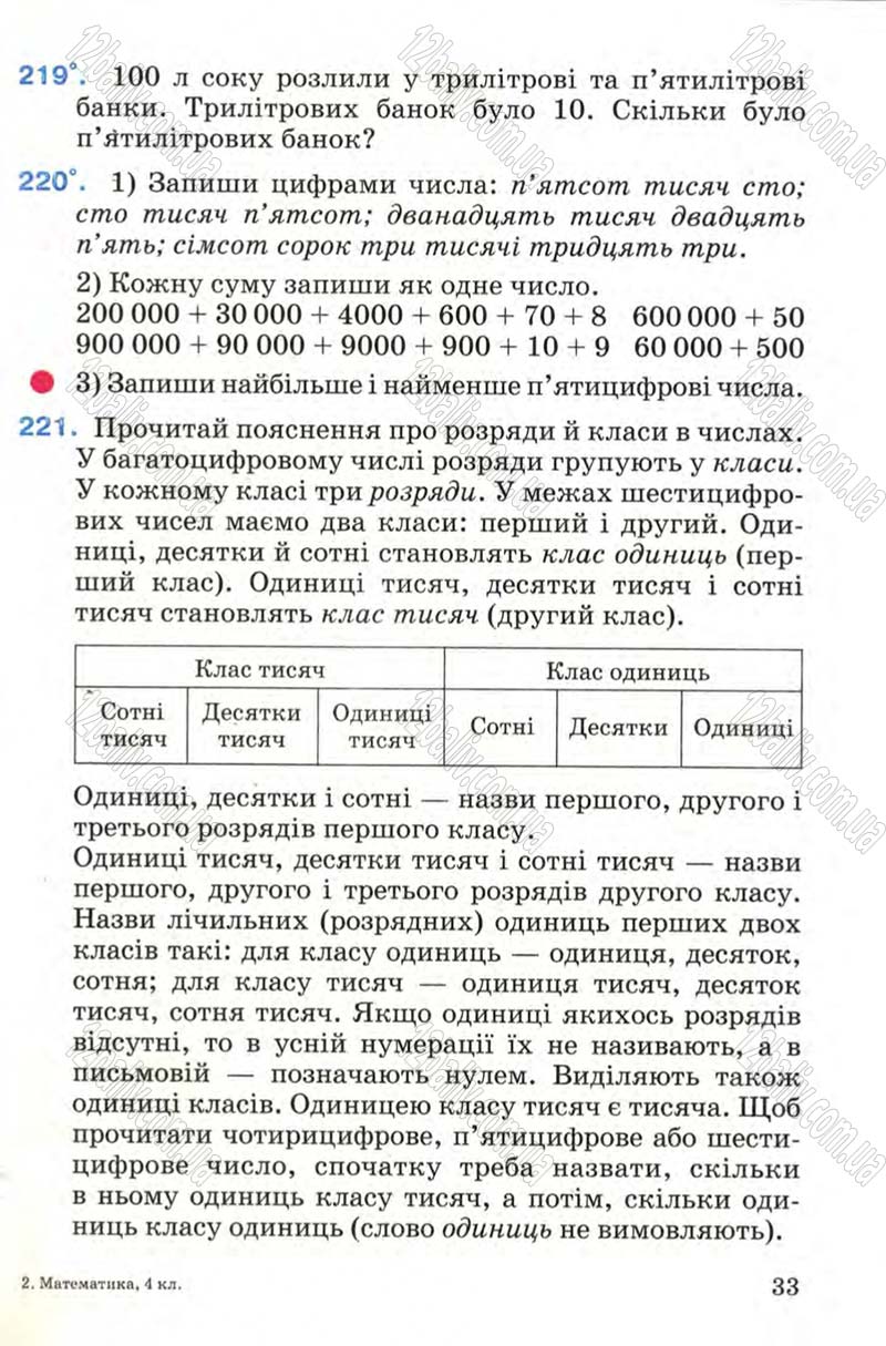 Сторінка 33 - Підручник Математика 4 клас М.В. Богданович 2004