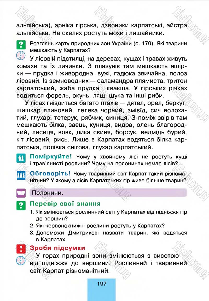Сторінка 197 - Підручник Природознавство 4 клас Т.В. Гладюк, М.М. Гладюк 2015