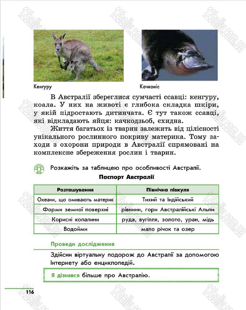 Сторінка 116 - Підручник Природознавство 4 клас О.В. Тагліна, Г.Ж. Іванова 2015