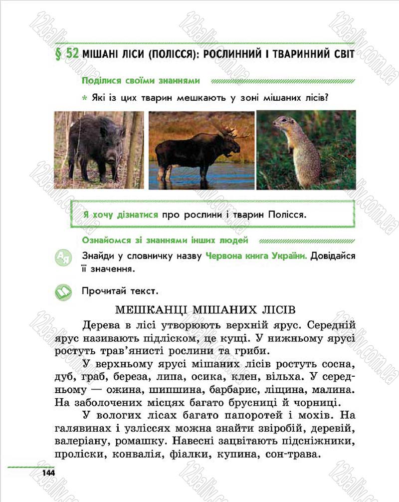 Сторінка 144 - Підручник Природознавство 4 клас О.В. Тагліна, Г.Ж. Іванова 2015