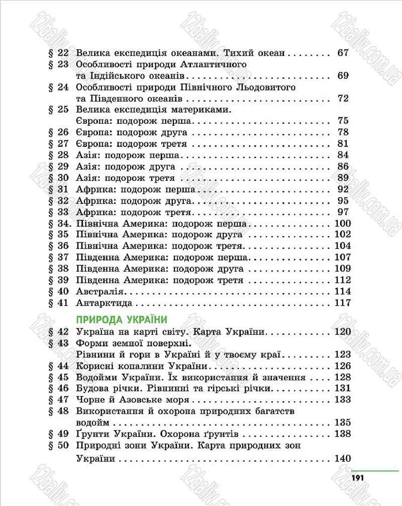 Сторінка 191 - Підручник Природознавство 4 клас О.В. Тагліна, Г.Ж. Іванова 2015