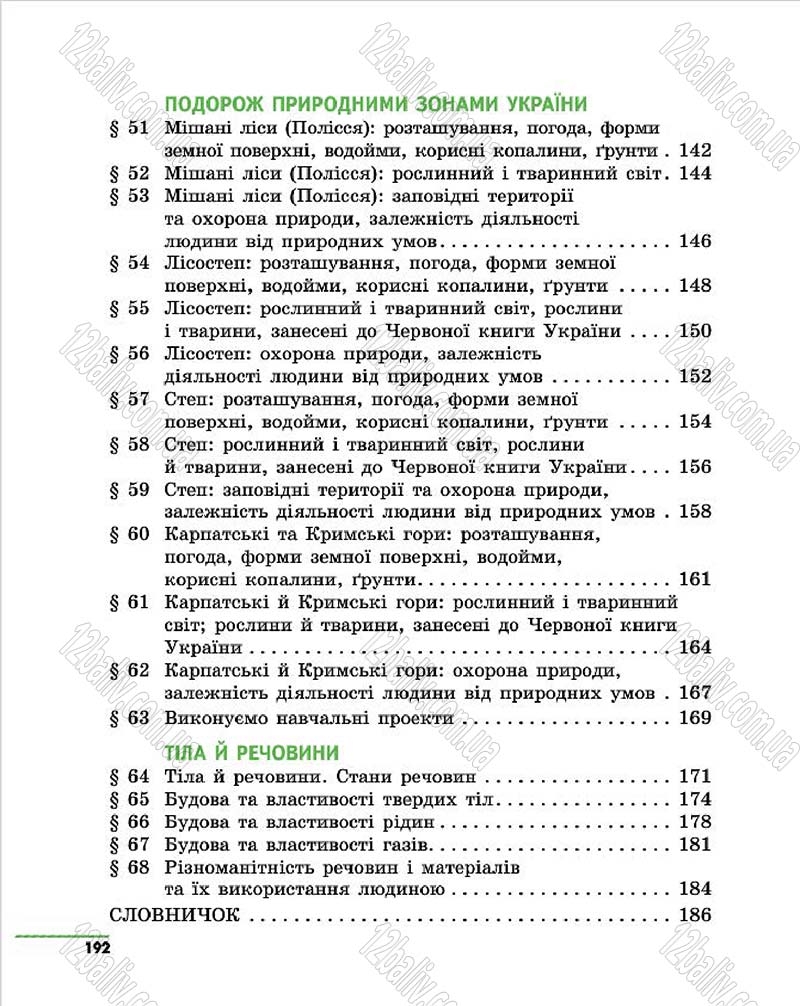 Сторінка 192 - Підручник Природознавство 4 клас О.В. Тагліна, Г.Ж. Іванова 2015