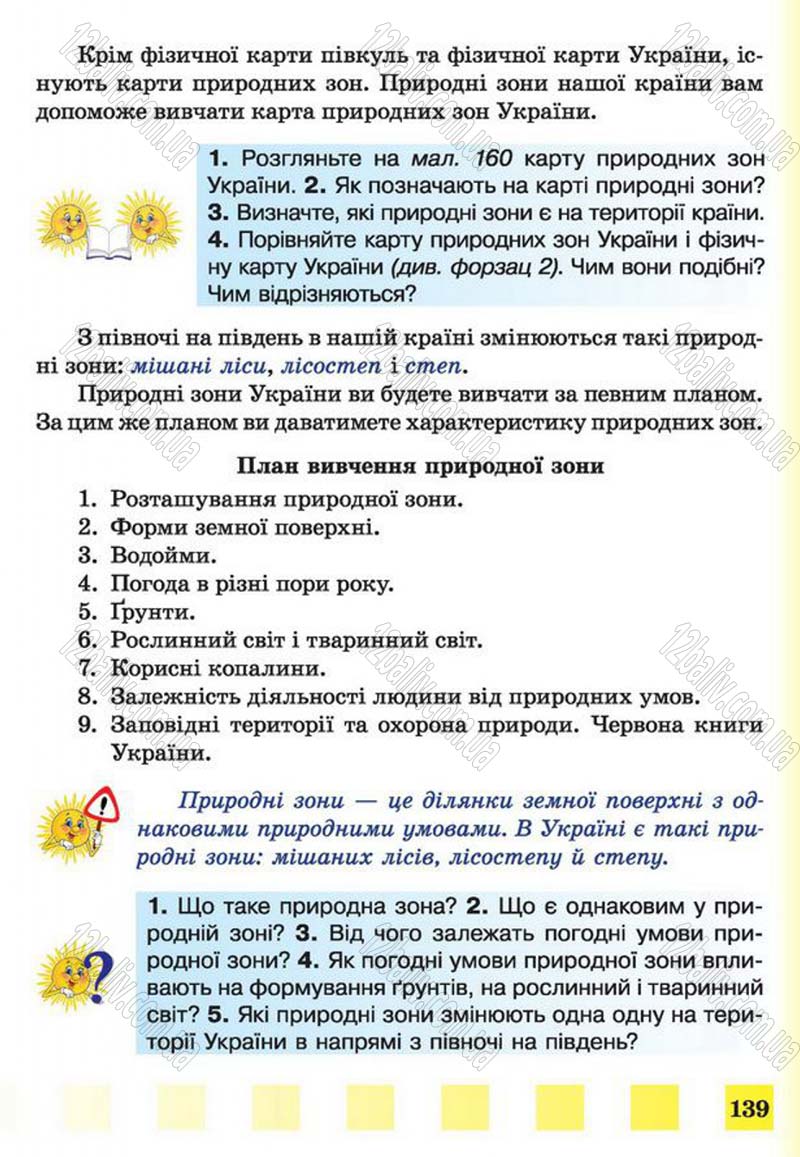 Сторінка 139 - Підручник Природознавство 4 клас І.І. Жаркова, Л.А. Мечник 2015