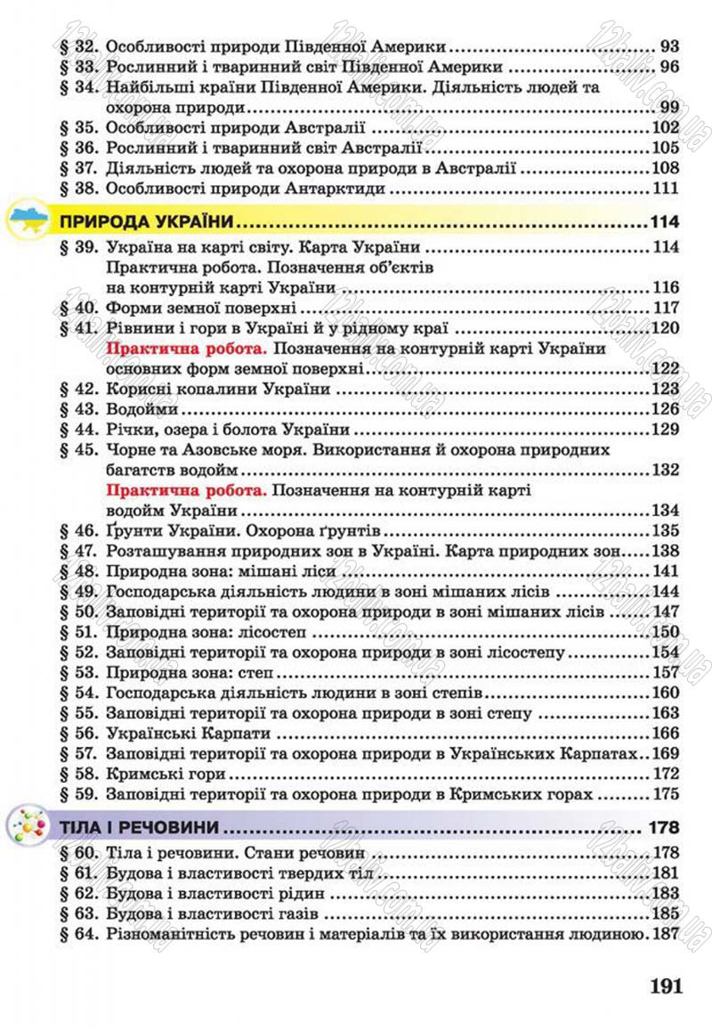 Сторінка 191 - Підручник Природознавство 4 клас І.І. Жаркова, Л.А. Мечник 2015