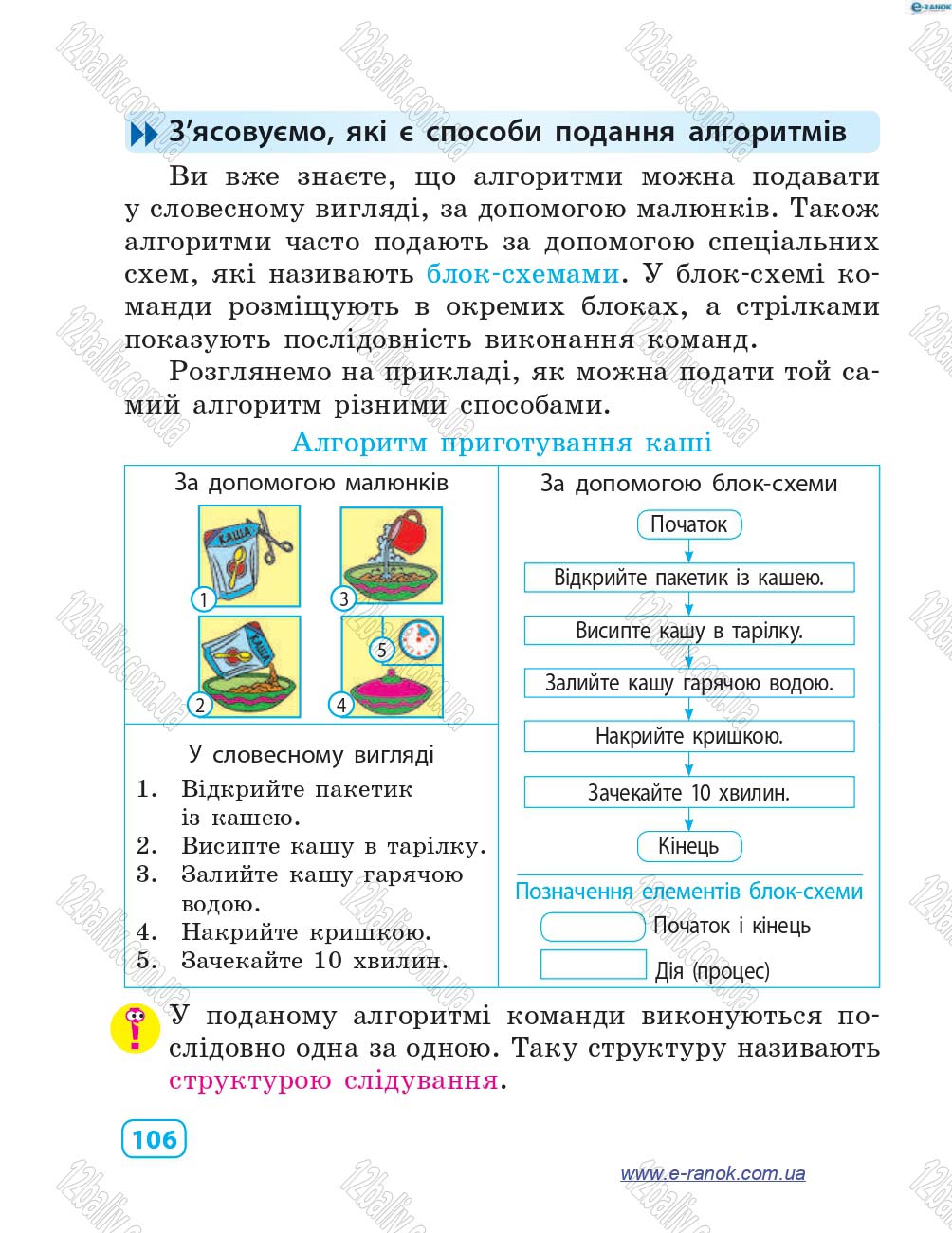 Сторінка 106 - Підручник Інформатика 4 клас М.М. Корнієнко, С.М. Крамаровська, І.Т. Зарецька 2015