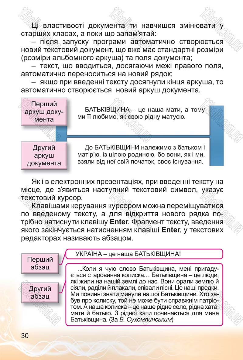 Сторінка 30 - Підручник Інформатика 4 клас О.В. Коршунова 2015