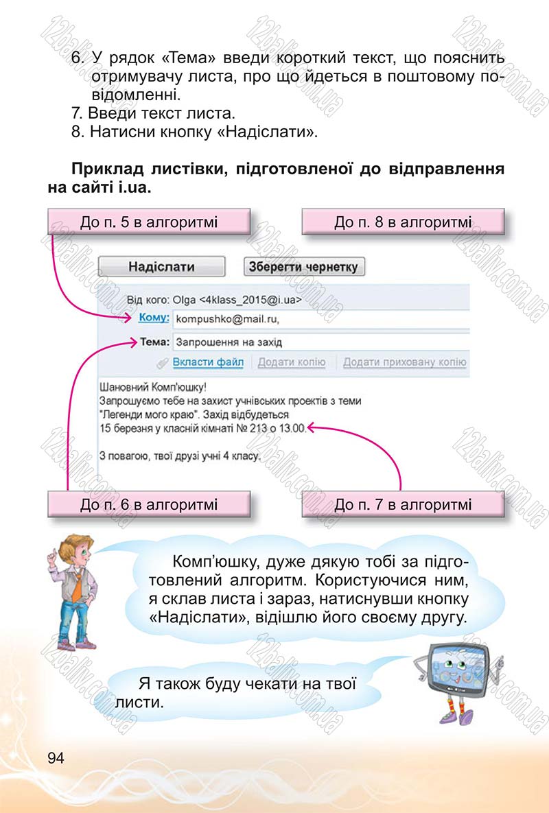 Сторінка 94 - Підручник Інформатика 4 клас О.В. Коршунова 2015