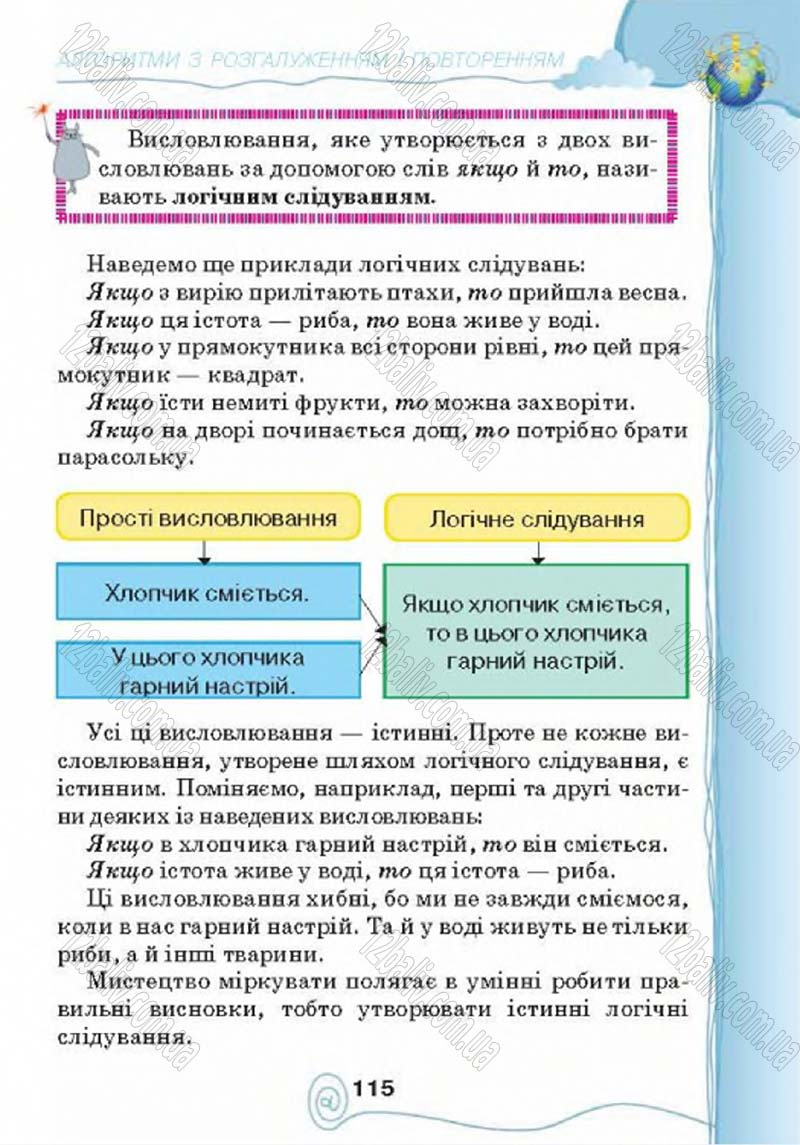 Сторінка 115 - Підручник Учебник Інформатика 4 клас Г.В. Ломаковська, Г.О. Проценко, Й.Я. Ривкінд 2015