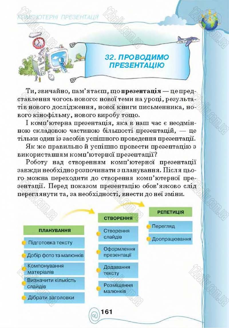 Сторінка 161 - Підручник Учебник Інформатика 4 клас Г.В. Ломаковська, Г.О. Проценко, Й.Я. Ривкінд 2015