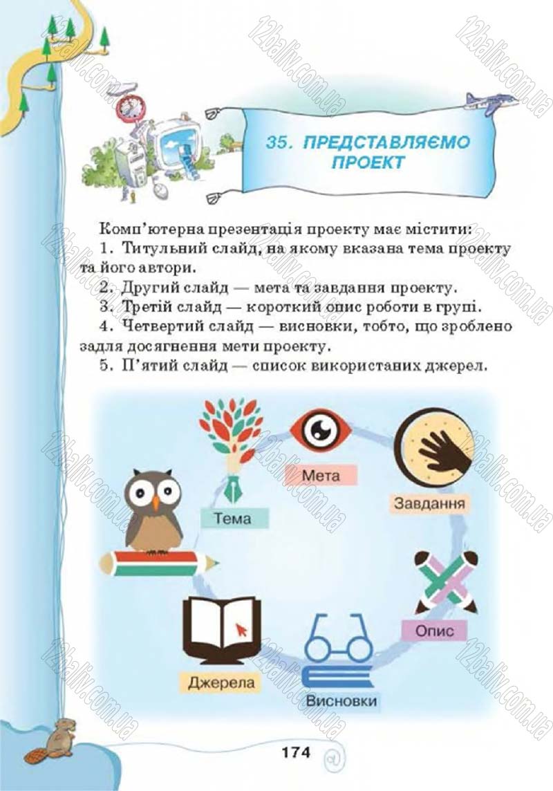 Сторінка 174 - Підручник Учебник Інформатика 4 клас Г.В. Ломаковська, Г.О. Проценко, Й.Я. Ривкінд 2015