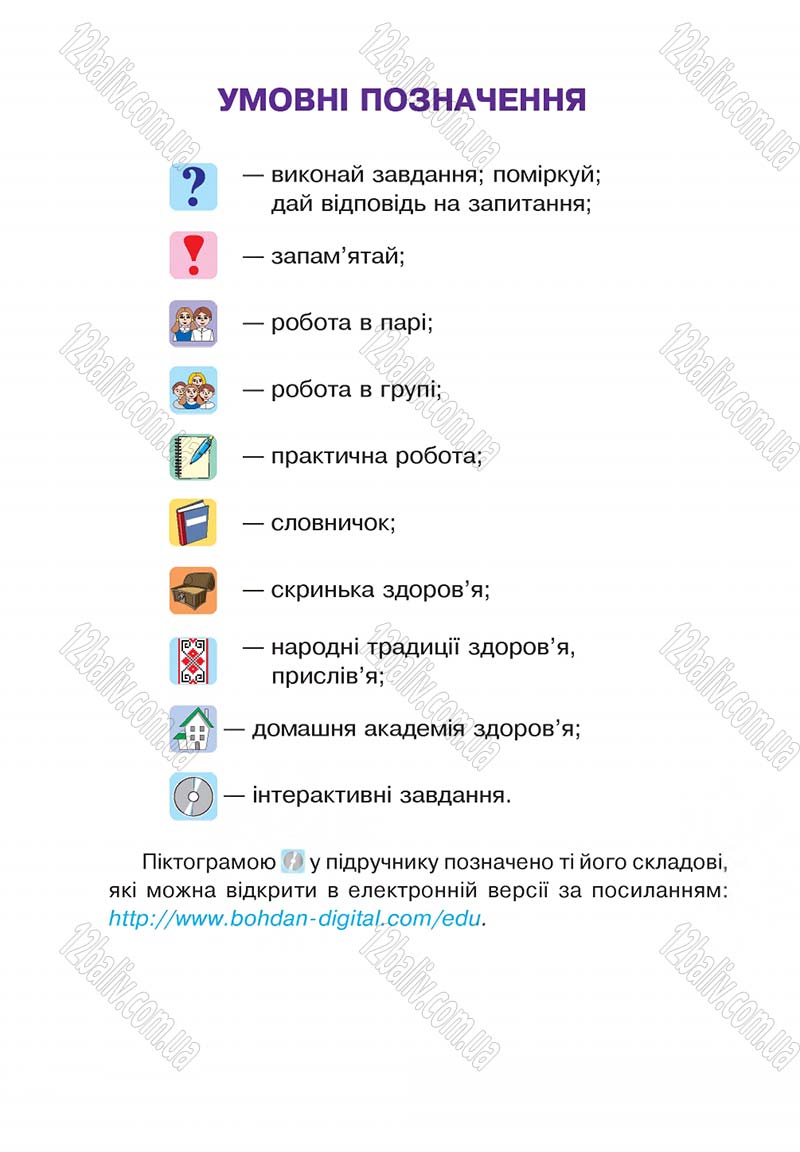 Сторінка 4 - Підручник Основи здоров'я 4 клас О.М. Кікінежді, Н.Б. Шост, І.М. Шульга 2015