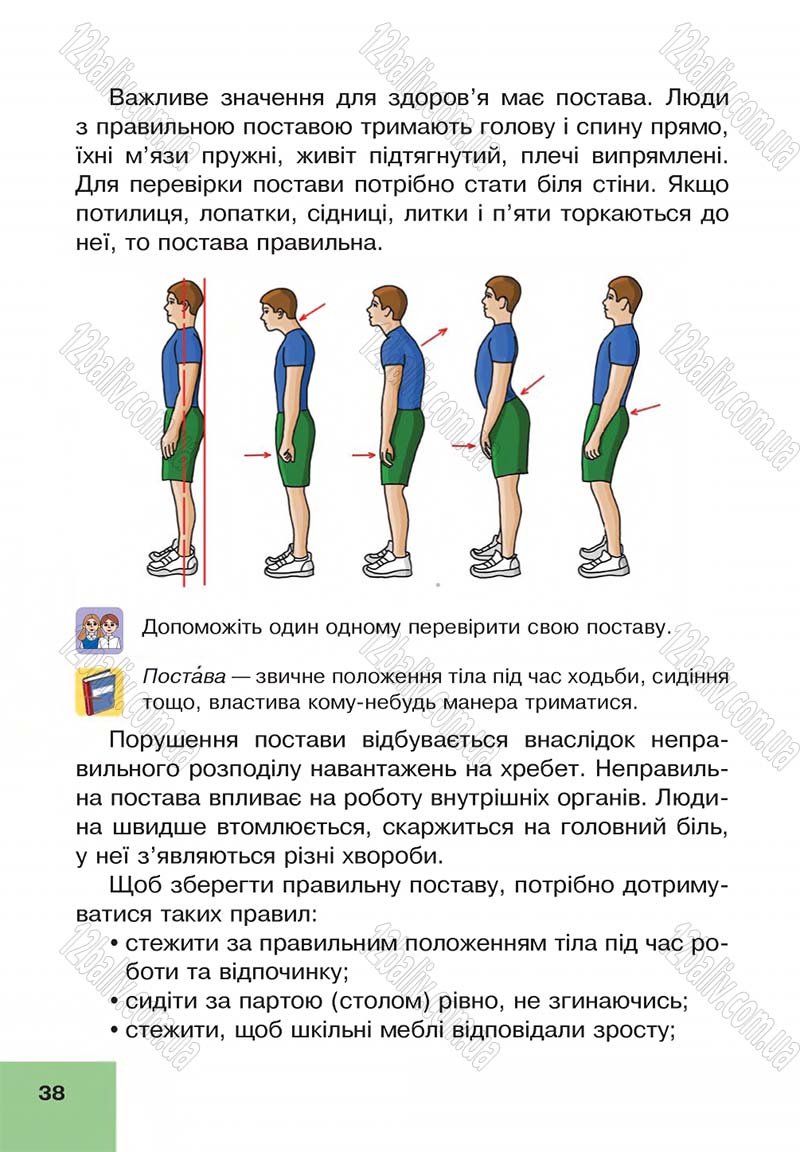 Сторінка 38 - Підручник Основи здоров'я 4 клас О.М. Кікінежді, Н.Б. Шост, І.М. Шульга 2015