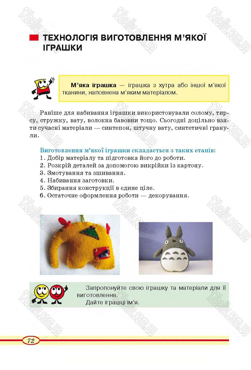 Сторінка 72 - Підручник Трудове навчання 4 клас О.М. Кліщ, О.М. Дятленко, Л.М. Коваль 2015