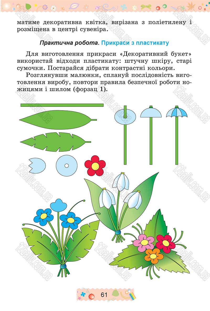 Сторінка 61 - Підручник Трудове навчання 4 клас І.М. Веремійчик, В.П. Тименко 2015