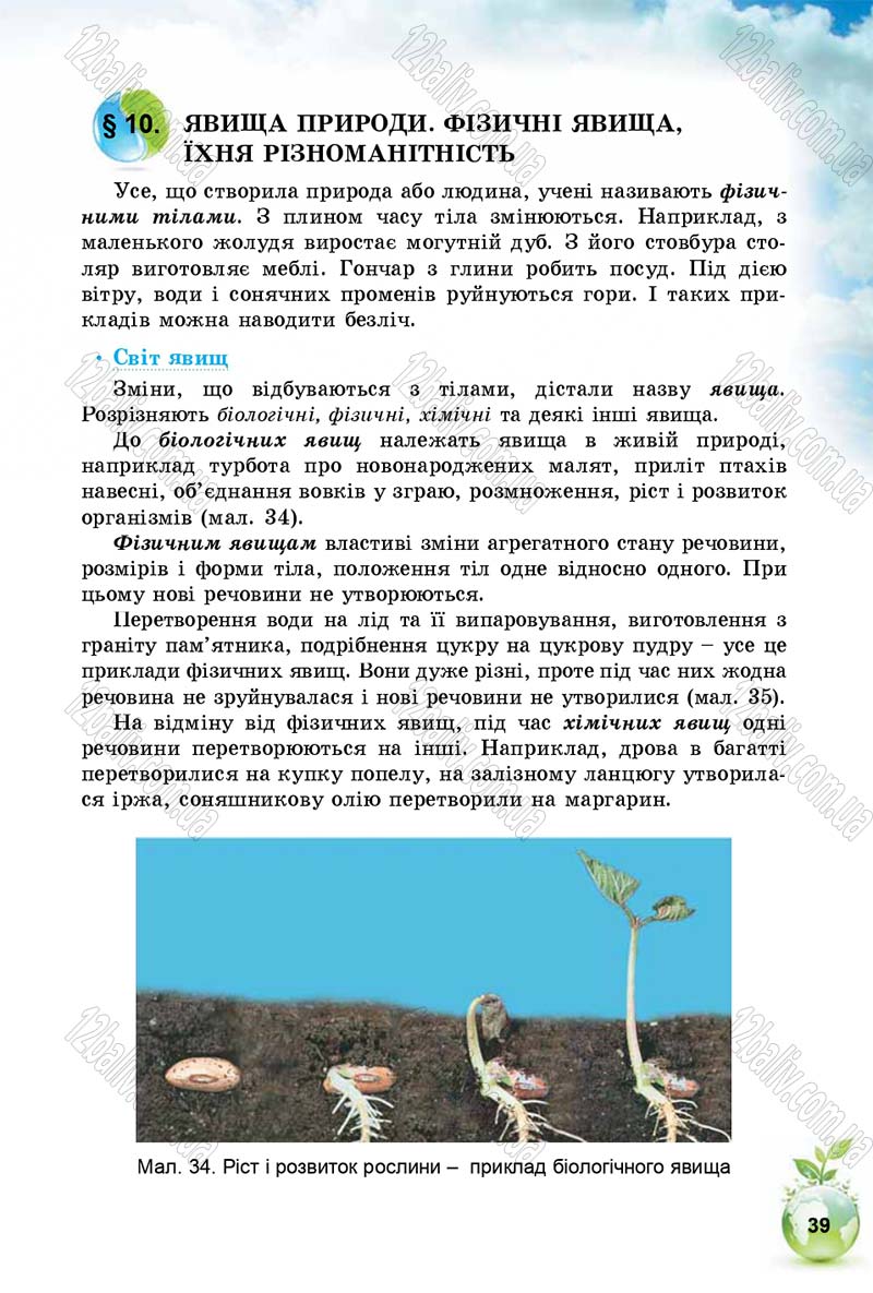 Сторінка 39 - Підручник Природознавство 5 клас Т. В. Коршевнюк, І. В. Баштовий 2018