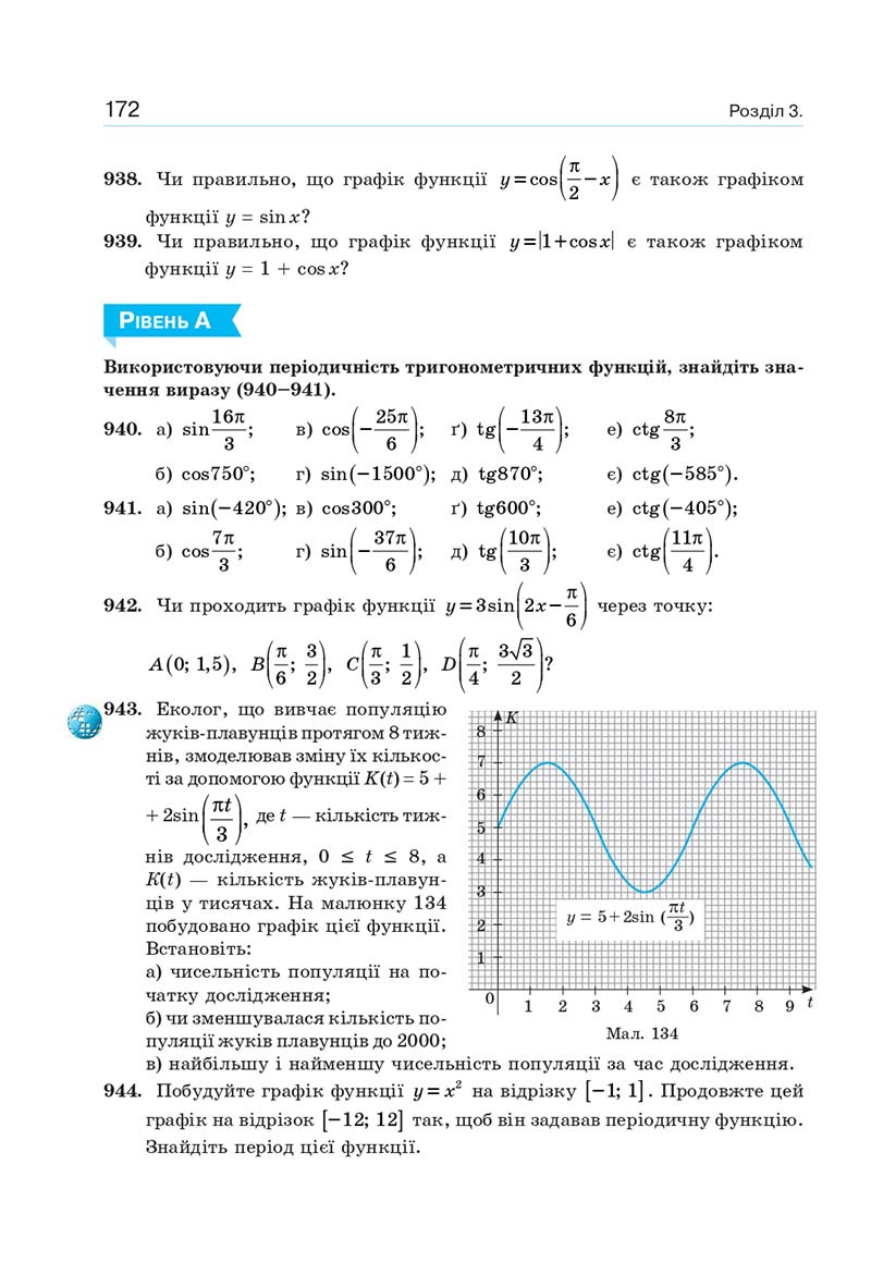 Сторінка 172 - Підручник Алгебра 10 клас Г. П. Бевз, В. Г. Бевз, Н. Г. Владімірова 2018 - Профільний рівень